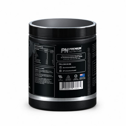Premium Nutrition Creatine + NAC nutrition information panel