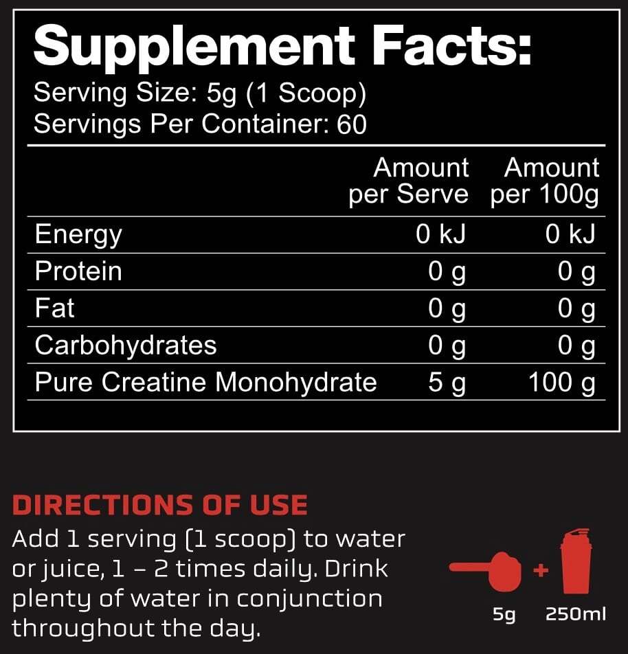 Premium Nutrition Creatine Monohydrate 300g