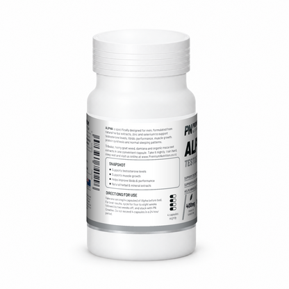 Premium Nutrition ALPHA directions panel