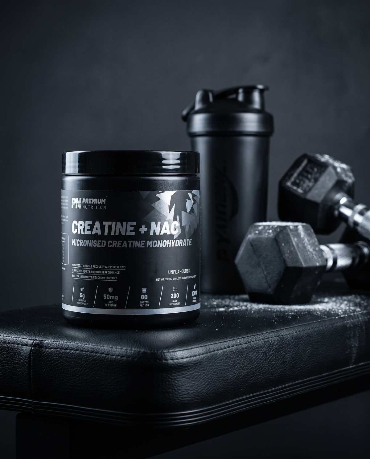 Premium Nutrition Creatine + NAC in the gym