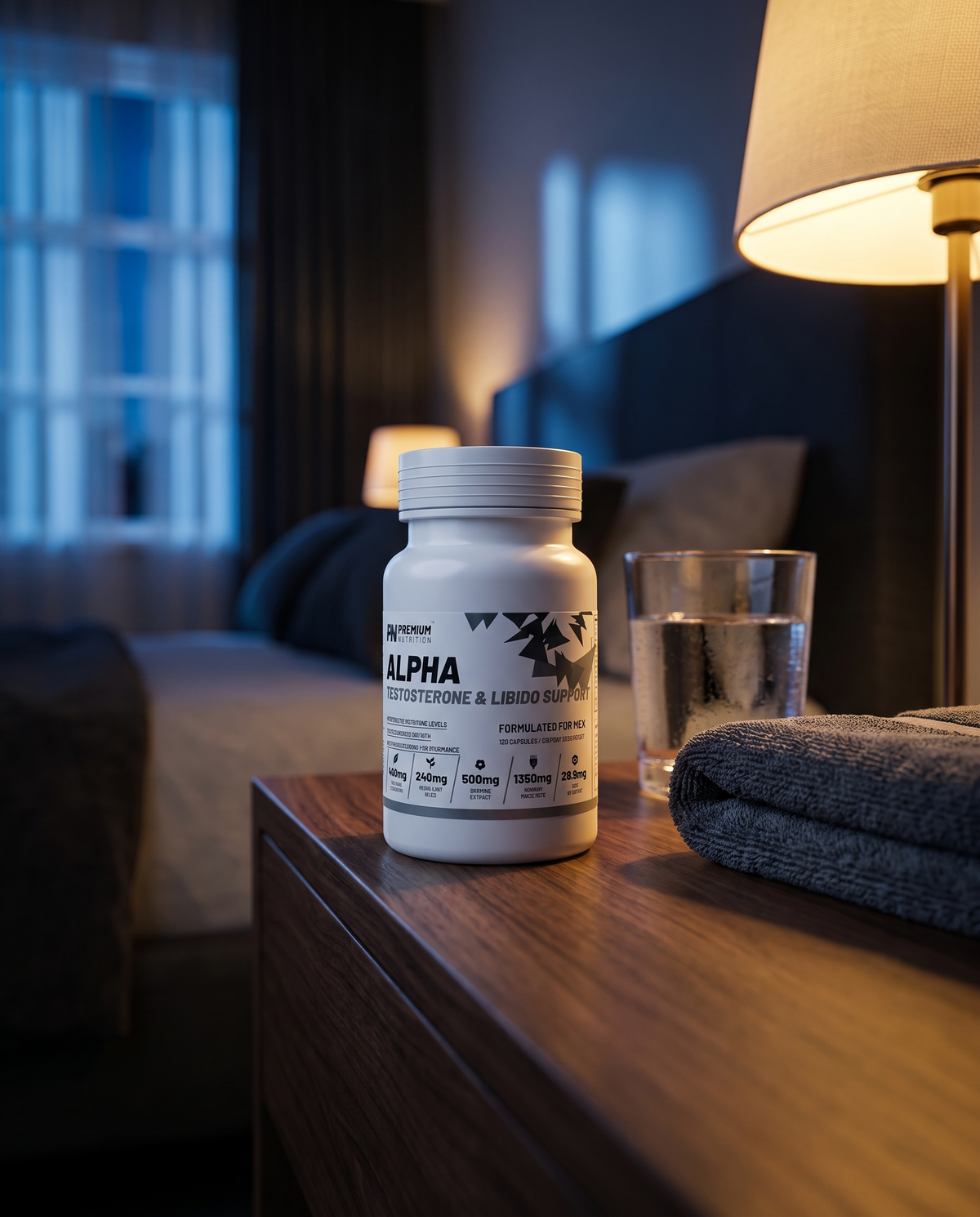Premium Nutrition ALPHA on the bedside table