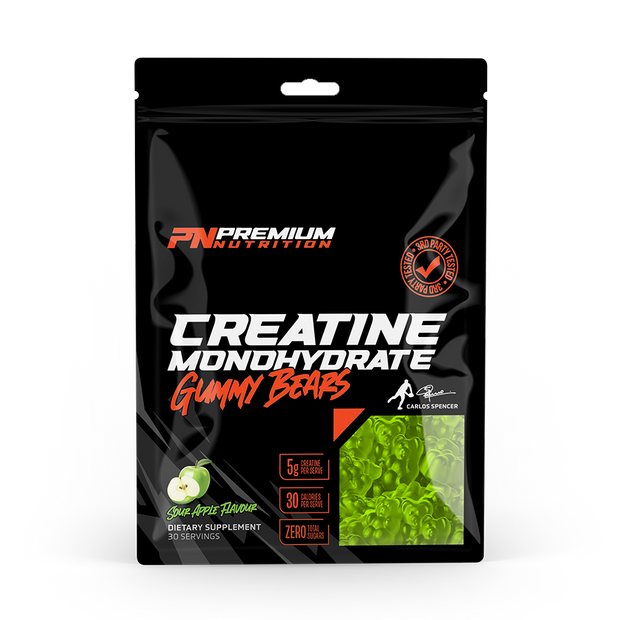 Premium Nutrition Creatine Gummy Bears jar, apple