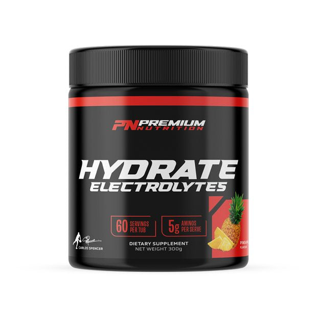 Premium Nutrition Hydrate Electrolytes 300g tub, pineapple